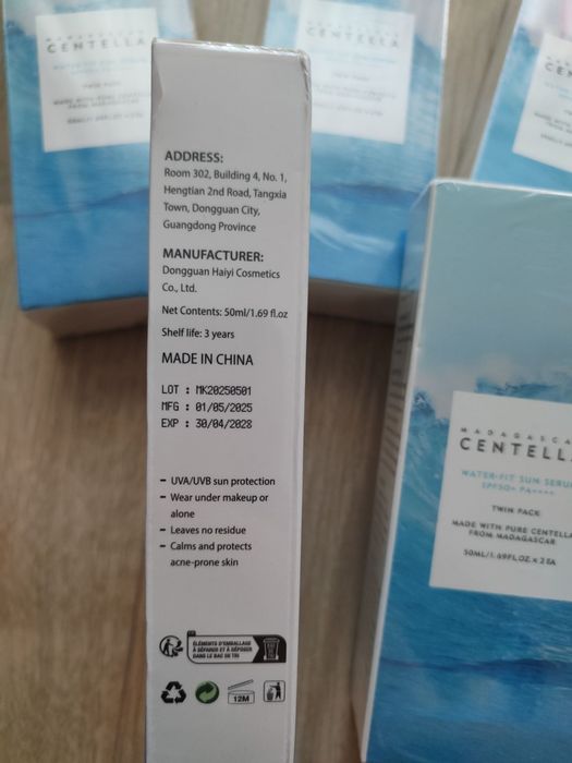 Сонцезахисна сироватка для обличчя skin1004 madagascar centella hyalu-cica water-fit sun serum 50 мл