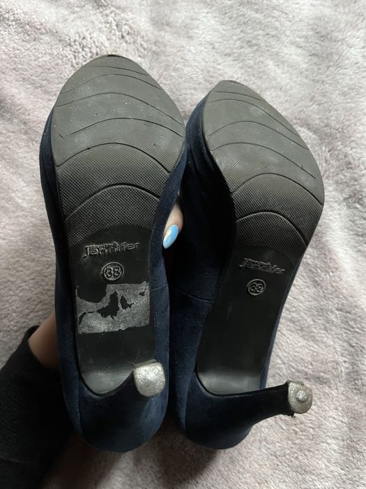 Szpilki buty na obcasie granatowe platforma 38 basic Jenny Fairy