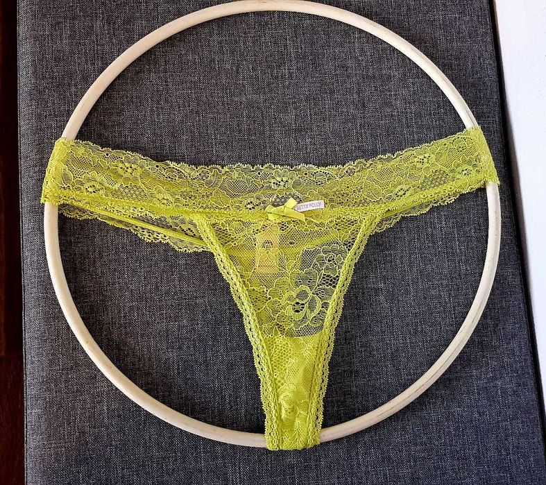 Koronkowe Stringi Pretty Polly Żółte r. 14