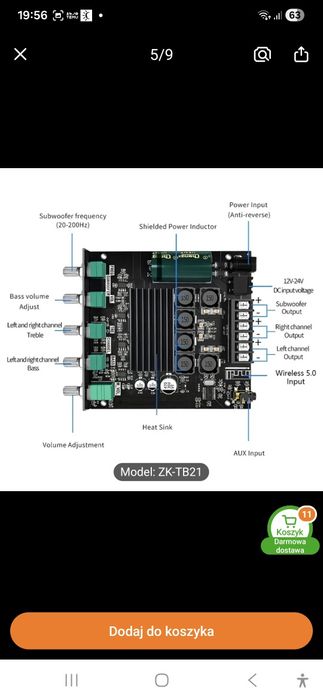 Moduł wzmacniacza cyfrowego , bluetooth,  2.1, 2×50w, 1 ×100w