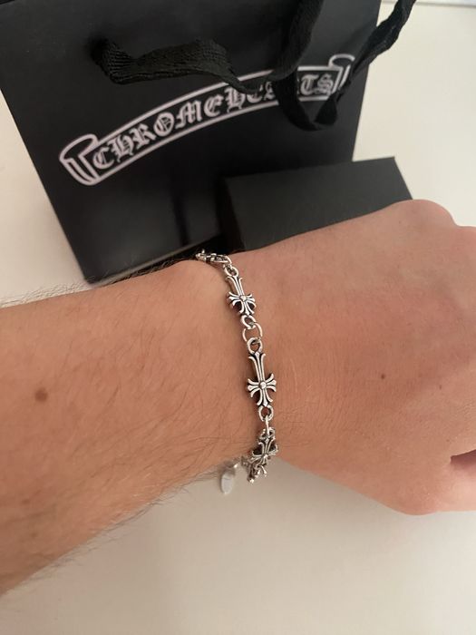 Браслет Chrome Hearts  з хрестами срібний