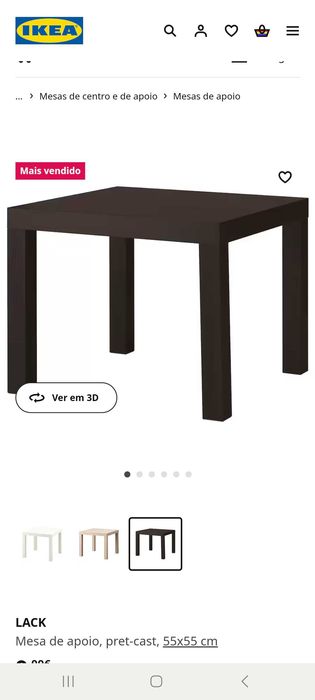 Mesa lack Ikea preta