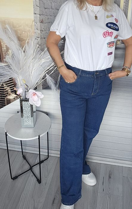 Dżinsy wide leg elastyczne XS-XL