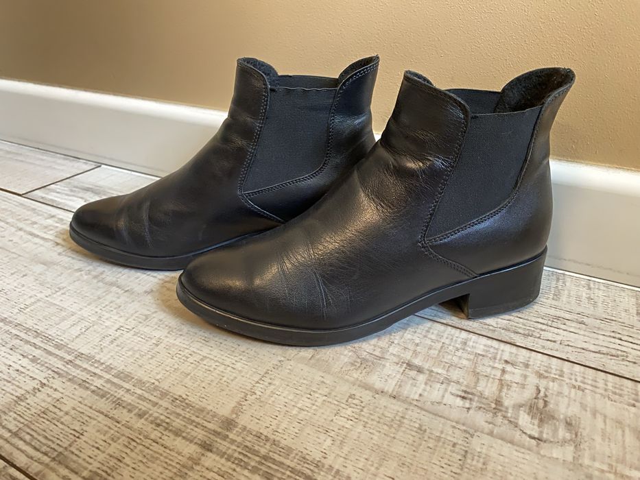 Buty Ryłko wiosna jesień rozmiar 35 botki do kostki skóra czarne