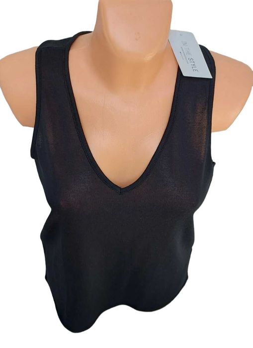 Czarna bluzka bez rękawów IN THE STYLE, R. L/XL
