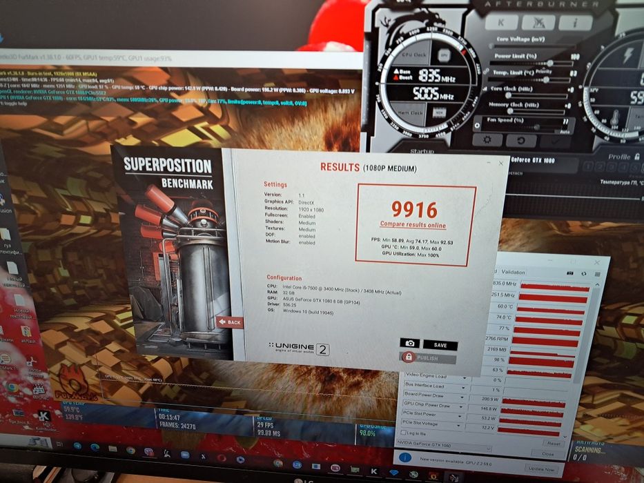 Видеокарта КАК НОВАЯ ASUS STRIX GTX 1080  8GB пломба др.