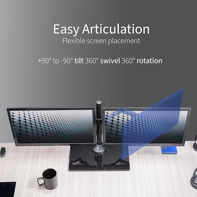 Suporte de monitor duplo braços ajustáveis telas até 32 polegadas