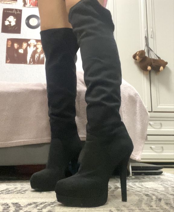 сапоги ботфорты черные