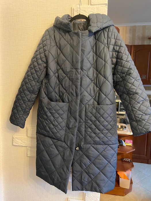 Зимове пальто куртка з вставкою для вагітних lamama