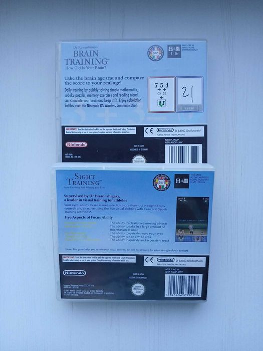 Brain Training + Sight Training Nintendo DS 3DS”