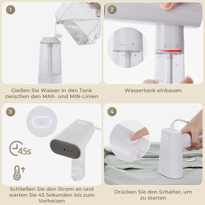 Parownica Steamer Żelazko Podróżne Pionowe Mini 1000W 150ml Vpcok