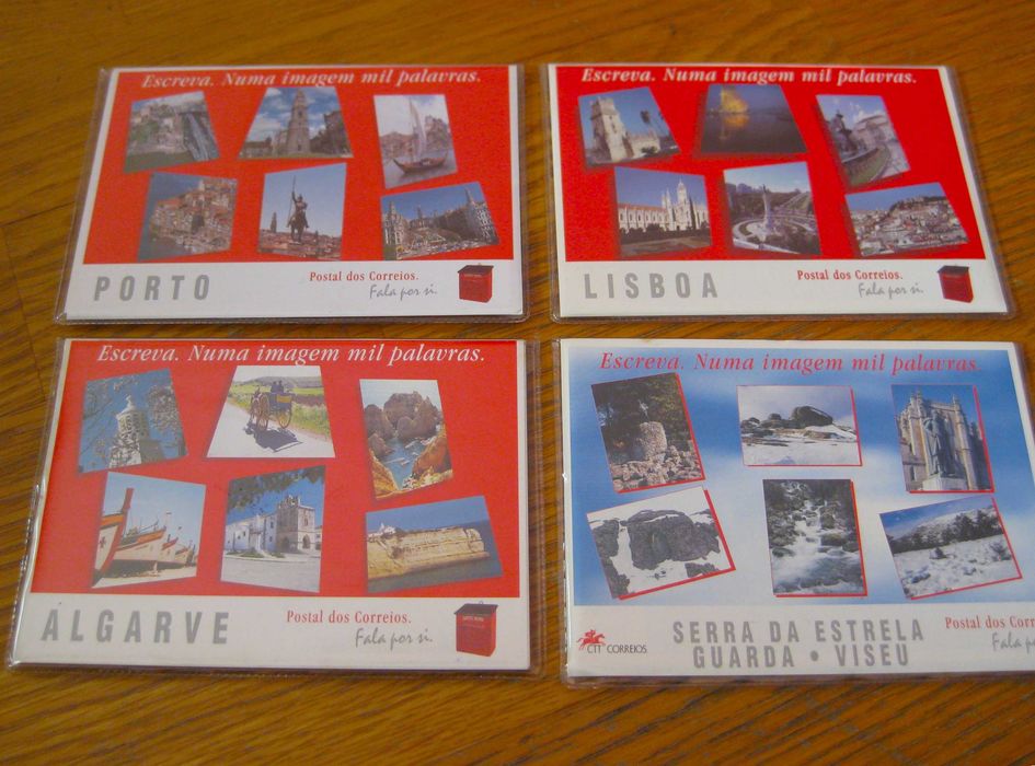 Coleção de Conjuntos de Postais Ilustrados CTT de cidades