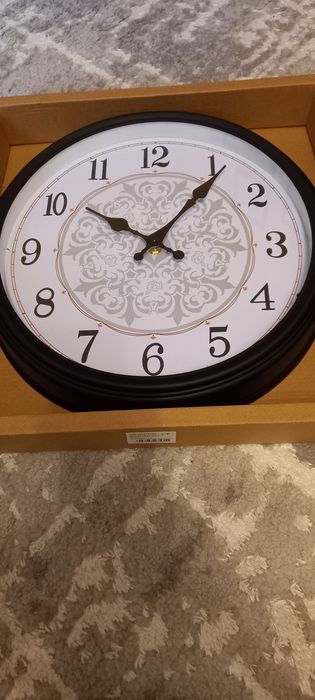 Zegar ścienny nowy czarny 35 cm