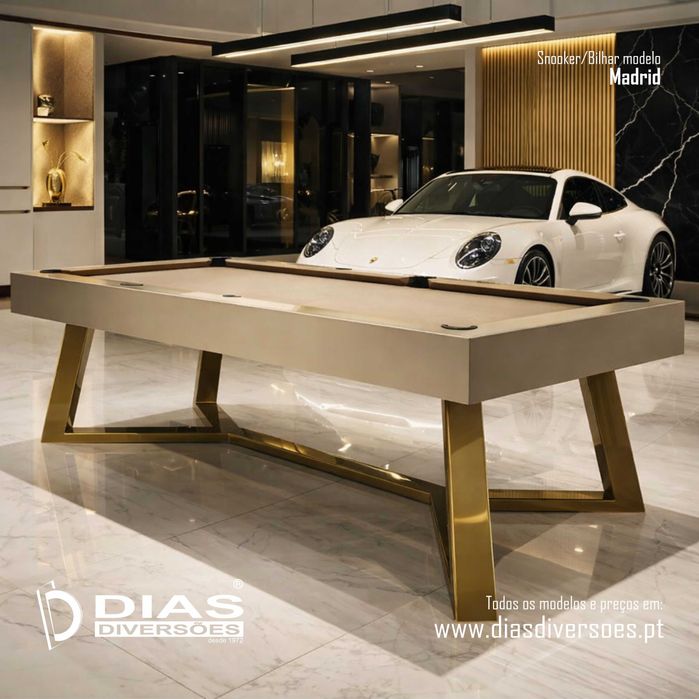 Snooker/Bilhar modelo "Madrid" - Novos (da fábrica para sua casa)
