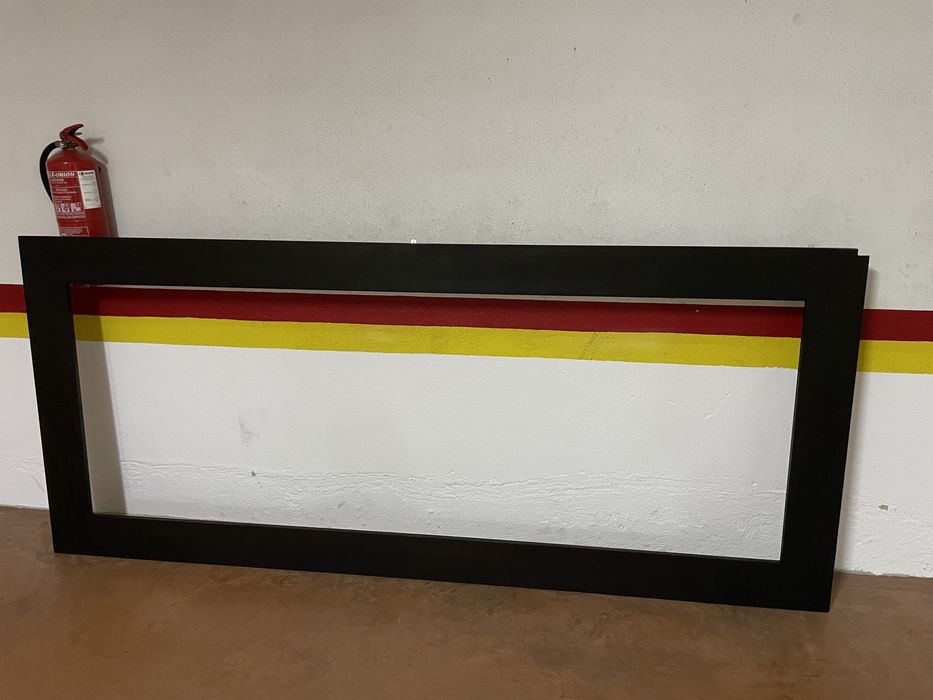 Full-body mirror with wooden frame