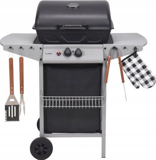 zestaw 11w1 grill gazowy ogrodowy 5,5kw 2 palniki