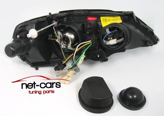Reflektory lampy przednie przód OPEL ASTRA G ANGEL EYES XENON czarne