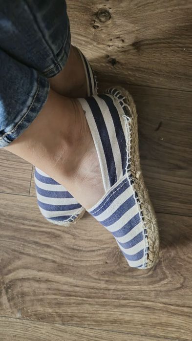 Espadryle baleriny lordsy paski marynarski styl