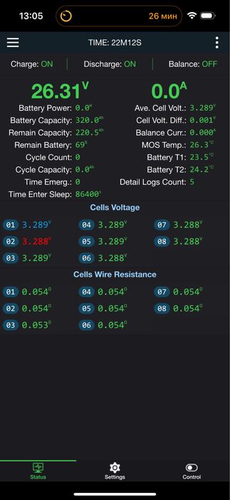 LiFePO4 24V, 7.2kWh, 280Ah, CALB 9000 циклів