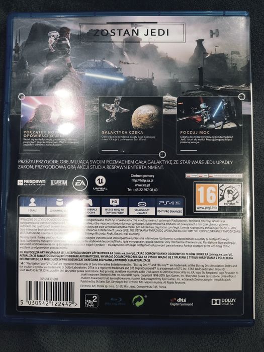 PS4 konsola gra Star Wars Jedi upadły zakon 16+