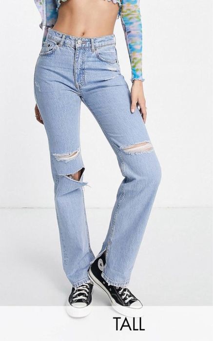 Джинсы с разрезами снизу pull&bear