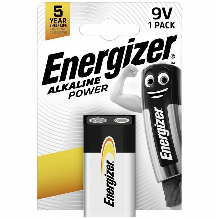 Energizer 9V bateria alkaliczna 6LR61 6F22 6AM6 MN1604 alkaline power