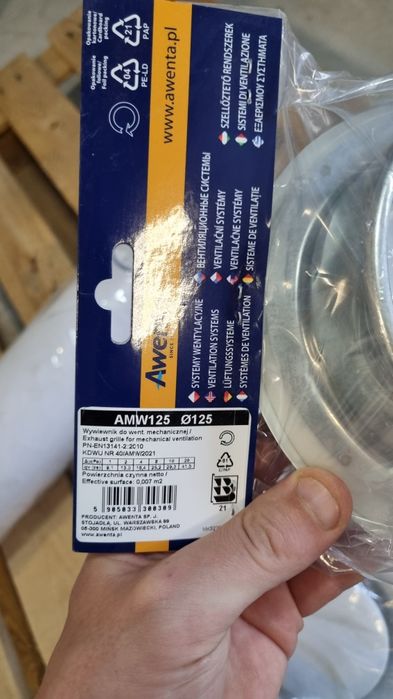 Anemostat 125mm bialy