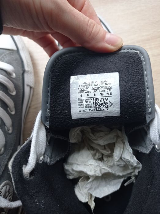 Converse 39р 24,5 см кеди сірі