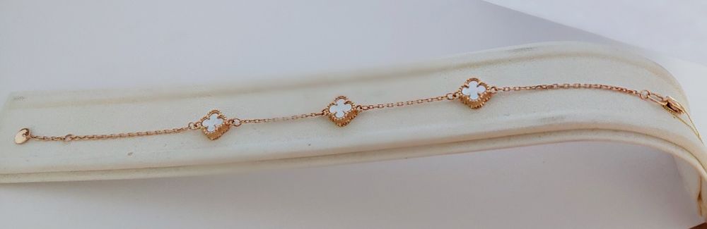 Золотий браслет "Конюшина Лайт" в стилі Ван Кліф 585 проба новий