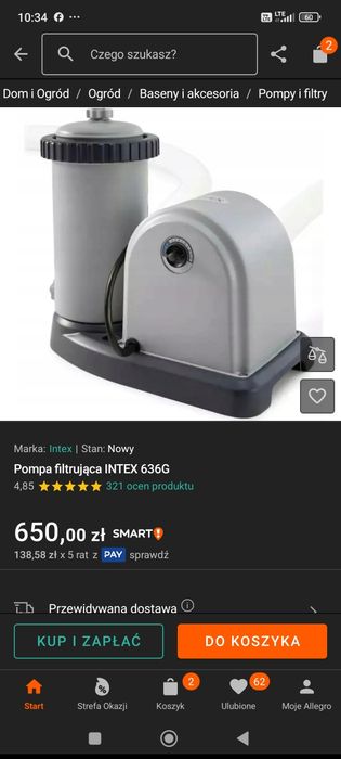 Nowa pompa do basenu INTEX