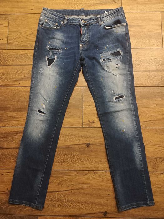Nowe spodnie męskie  jeans dsquared2 54  36 przetarcia xl