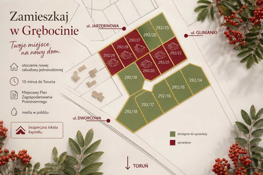 Działka budowlana * Grębocin