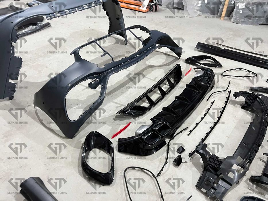 Обвес mercedes w223 amg63 передній бампер мерседес амг решотка дифузор