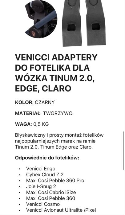 Fotelik samochodowy Cybex Cloud G Plus + adaptery Venicci do wózka