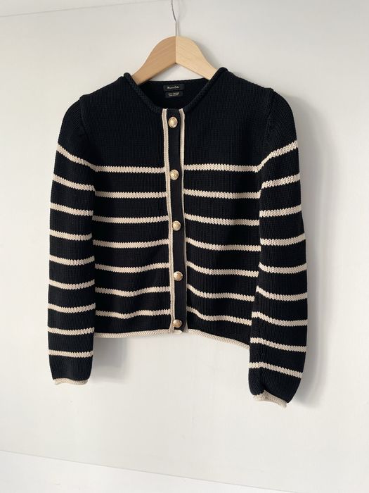Massimo Dutti Bawełniany kardigan w paski