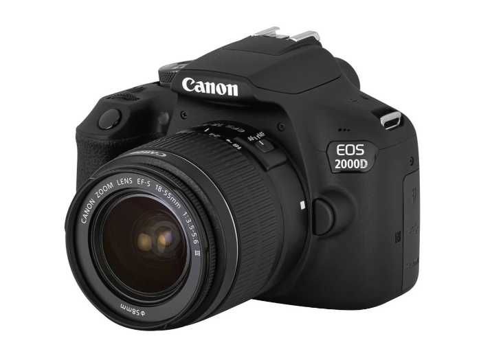 Kit Canon EOS 2000D + Objetivas 18-55mm e 75-300mm + Bolsa + 2 Bateria