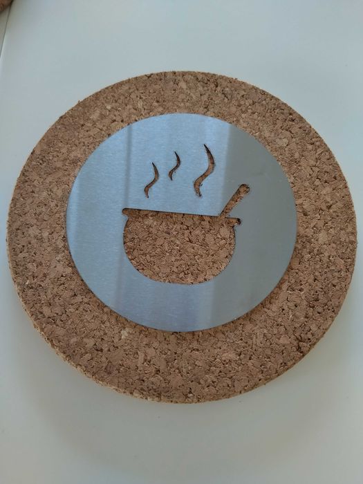 Base para tacho, em cortiça, 19cm, novo