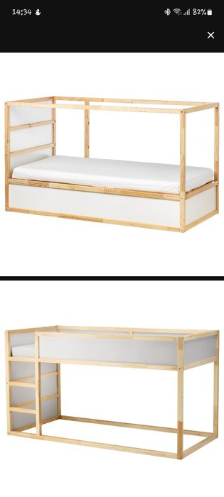 Cama de Ikea Kura com colchão e acessórios