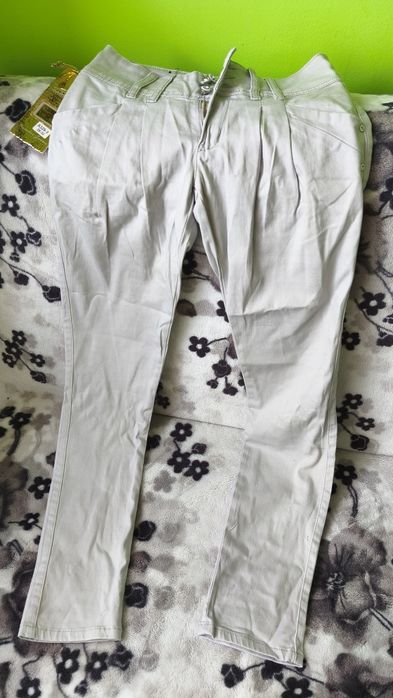 Cygaretki chinosy eleganckie szare spodnie