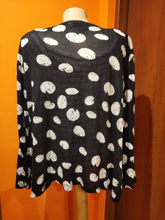 Sweterek damski, narzutka Gerry Weber rozm 42/44, czarny, biały motyw