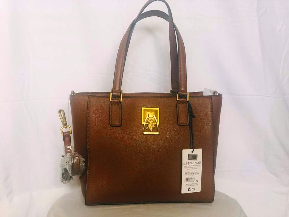 U.S. Polo Assn. – Luksusowa Shopper Bag Torba w odcieniu Camel | Duży