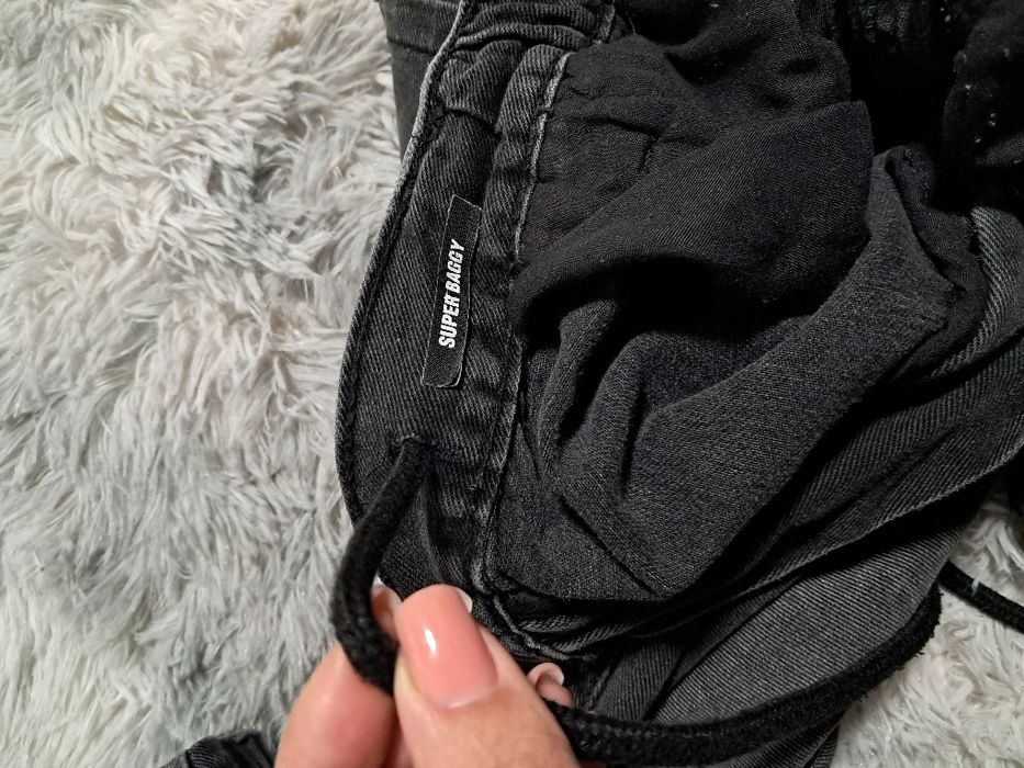 Широкі штани/Джинси Baggy Cargo Pull&Bear (STWD) — темно-сірі / графіт