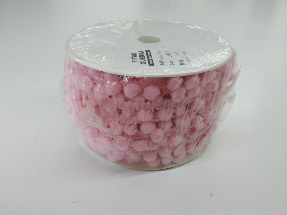 Fita Pompons 25mts Várias Cores