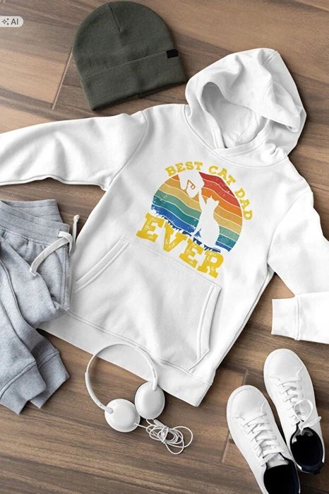 Biała miękka bluza z kapturem z wielokolorowym nadrukiem m 5ia