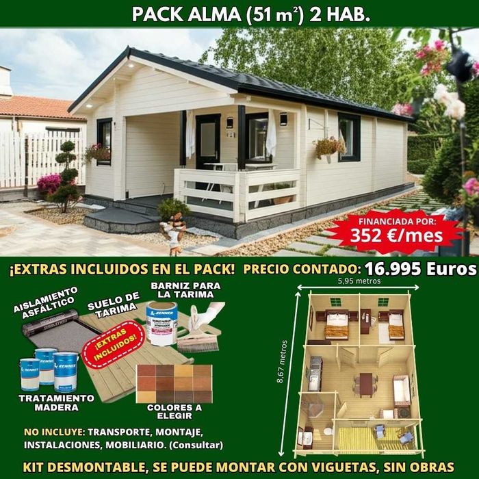 Bungalow de Jardim de 40m2 a 60m2