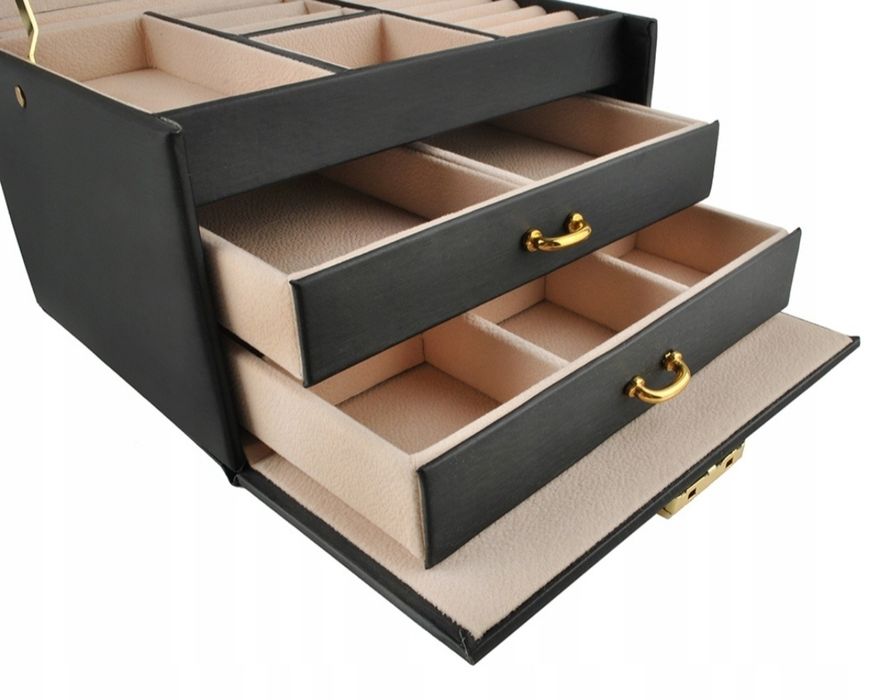 Kuferek na Biżuterię Szkatułka Organizer Pudełko Etui Elegancki na Kol