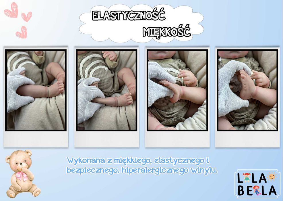 PROMOCJA ! Lalka TYP REBORN Dziewczynka Wodoodporna Zamknięte Oczy