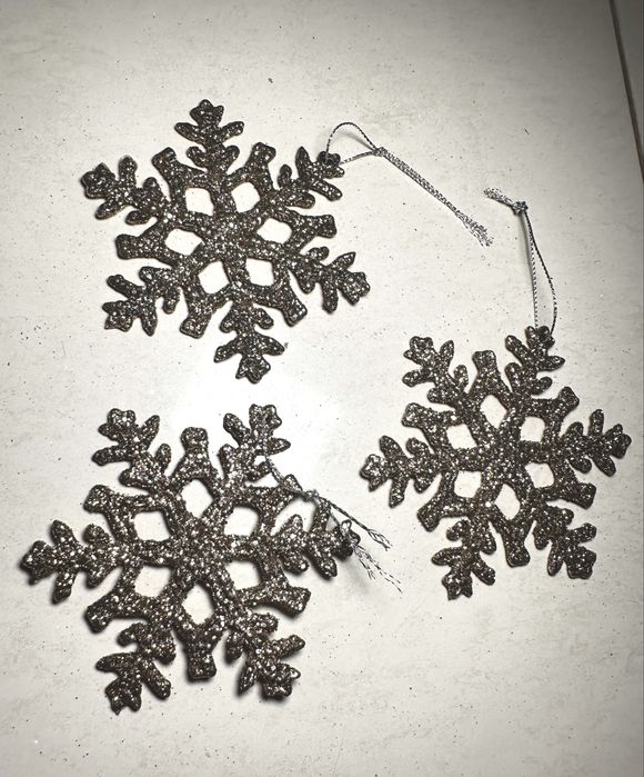 3 enfeites flocos 3D - novo