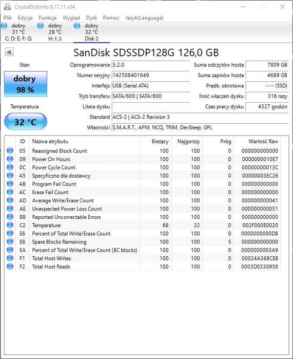 SSD 128GB SanDisk