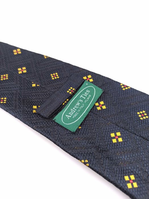 Andrew's Ties granatowy jedwabny krawat sap106